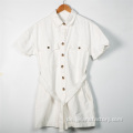 Großhandel Damen Weiß Denim Hemd Kleid